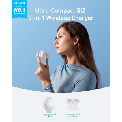 B25M8H21 Bezdrôtová nabíjačka Anker MagGo B25M8 15W biela 194644205928