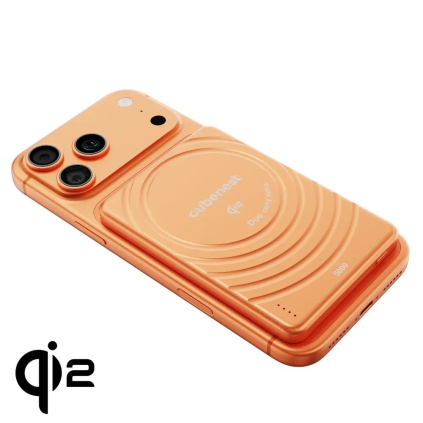 SQ1B3ORD Magnetická bezdrôtová powerbanka Cubenest Qi2 SlimDual 5000 mAh SQ1B3D - oranžová 6974699972266