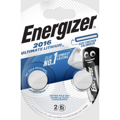 ECR025 Energizer Ultimate Lithium - CR2016 2pack 7638900452662