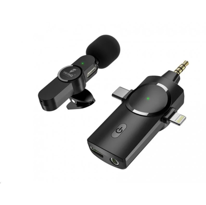 VM3603IN1 Bezdrôtový mikrofón Viking s klipom M360, USB-C / Lightning / 3,5 mm jack 8595656506867