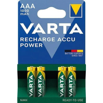 409736,00 Varta LR03/4BP 1000 mAh Pripravené na použitie 4008496594375