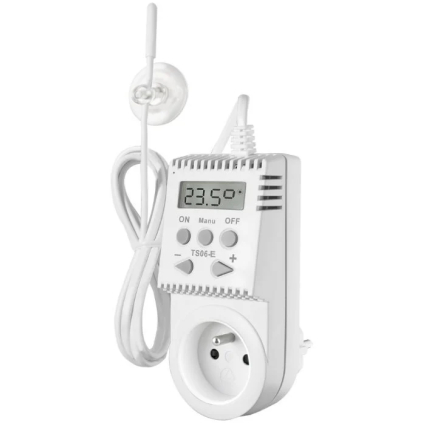 TS06-E Digitálna zásuvka ELEKTROBOCK na prepínanie teploty s externým snímačom teploty TS05 8594012223295