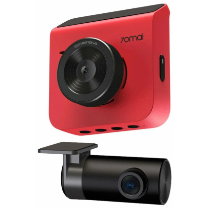 MidriveA400Re+1 70mai Dash Cam A400 QHD Red + sada zadnej kamery RC09 6971669781040