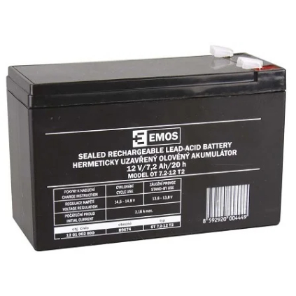1201002800 Bezúdržbový olovený akumulátor 12 V/7,2 Ah, faston 6,3 mm 8592920004449