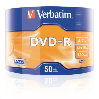 43788 Verbatim DVD-R 16x, 4,7GB, 50 ks (Spindl) 023942437888