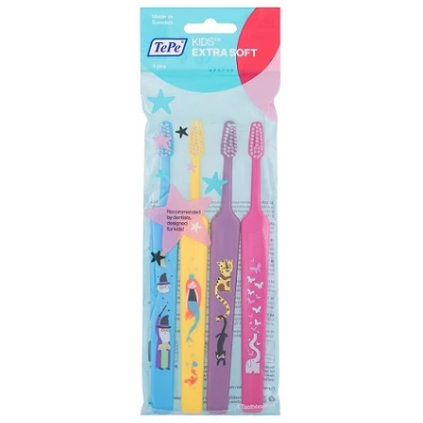 7317400000749 TePe Kids Select Compact extra mäkká zubná kefka 4 ks 7317400000749