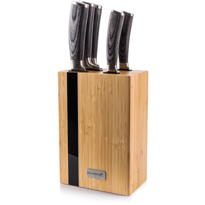 6002237 G21 Gourmet Rustic sada nožov 5 ks bambusový blok 8595627420147