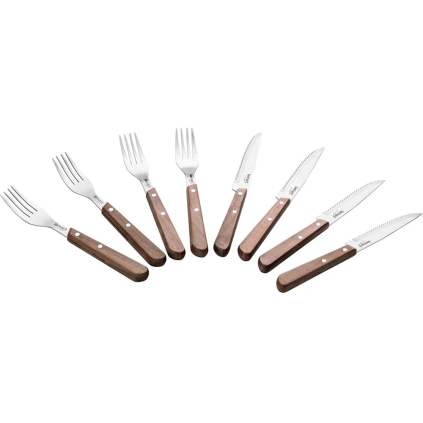 42002095 Lamart LT2062 8-dielna sada steakových príborov WALNUT 8590669191789
