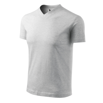 10203 Tričko unisex V-neck svetlosivý melír - 