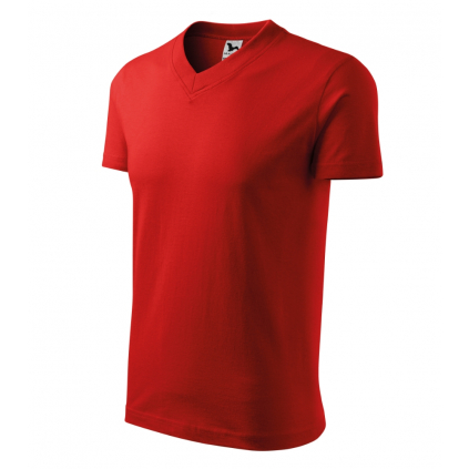 10207 Tričko unisex V-neck červená - 