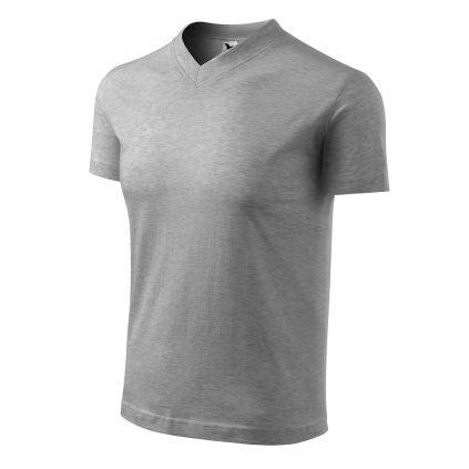 10212 Tričko unisex V-neck tmavosivý melír - 