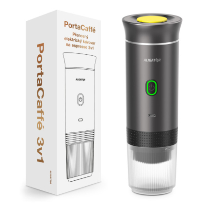 ACM002 Prenosný kávovar ALIGATOR PortaCaffé 3v1 sivý 8596426112189