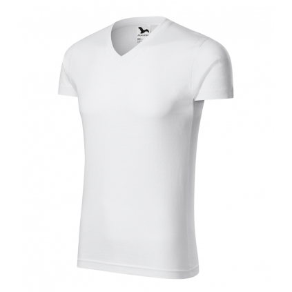 14600 Tričko pánske Slim Fit V-neck biela - 