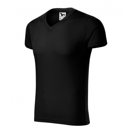 14601 Tričko pánske Slim Fit V-neck čierna - 