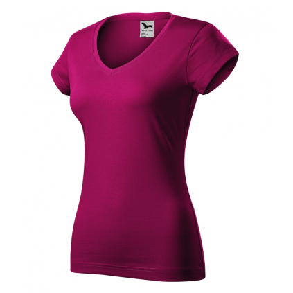 16249 Tričko dámske Fit V-neck fuchsia red - 