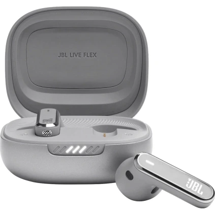 JBL Live Flex TWS Bluetooth Wireless In-Ear Earbuds Silver EU