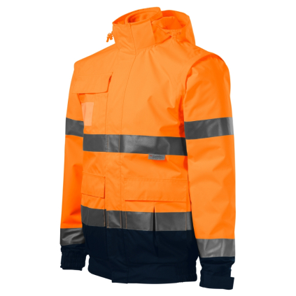 5V29819 Bunda unisex HV Guard 4 in 1 fluorescenčná oranžová 8591729165610 - 