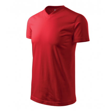 L1107 Tričko unisex Heavy V-neck červená - 