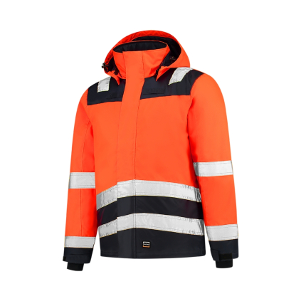 T5198 Pracovná bunda unisex Midi Parka High Vis Bicolor fluorescenčná oranžová - 