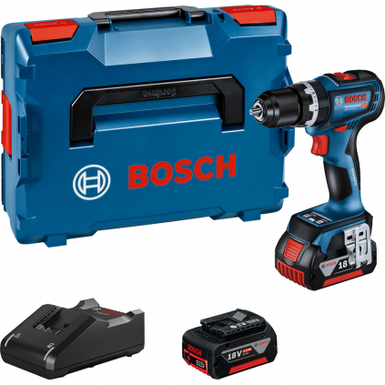 Bosch Akumulátorový príklepový vŕtací skrutkovač GSB 18V-90 C, L-Boxx, 2x aku