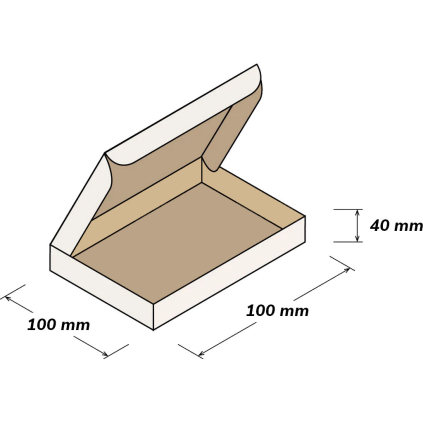 POKRA0212 Poštová kartónové krabica 100x100x40mm biela  - 