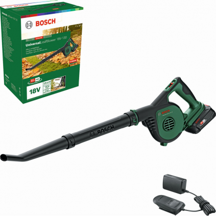 06008A0600 Bosch Akumulátorové záhradné dúchadlo UniversalLeafBlower 18V-130, 1x aku 4059952631578 - 