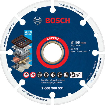 2608900531 Bosch Rezací kotúč EXPERT Diamond Metal Wheel, 105 x 20/16 mm 4059952536804 - 1