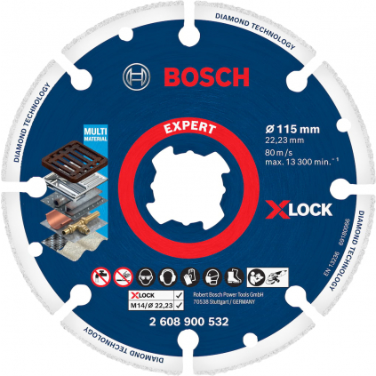 2608900532 Bosch Rezací kotúč EXPERT Diamond Metal Wheel X-LOCK, 115 x 22,23 mm 4059952536811 - 1