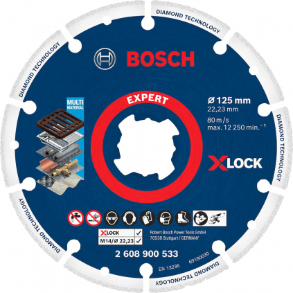 2608900533 Bosch Rezací kotúč EXPERT Diamond Metal Wheel X-LOCK, 125 x 22,23 mm 4059952536828 - 1