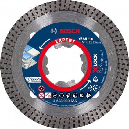 2608900656 Bosch Diamantový rezací kotúč EXPERT HardCeramic X-LOCK 85 × 22,23 × 1,6 × 7 mm 4059952539911 - 1