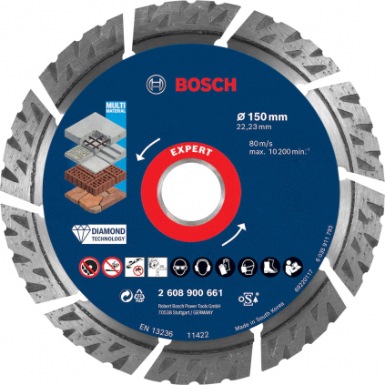 2608900661 Bosch Diamantový rezací kotúč EXPERT MultiMaterial 150 x 22,23 x 2,4 x12 mm 4059952539966 - 1