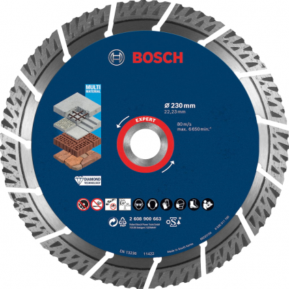 2608900663 Bosch Diamantový rezací kotúč EXPERT MultiMaterial 230 × 22,23 × 2,4 ×15 mm 4059952539980 - 1