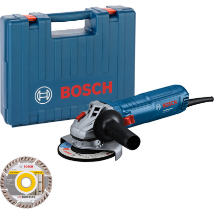 06013A6102 Bosch Uhlová brúska GWS 12-125 + diamantový kotúč + kufor 4059952635576 - 