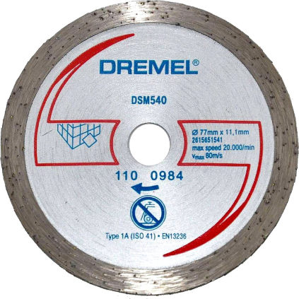2615S540JA Dremel DSM20 diamantový rezací kotúč na dlaždice (DSM540) 8710364060801 - 