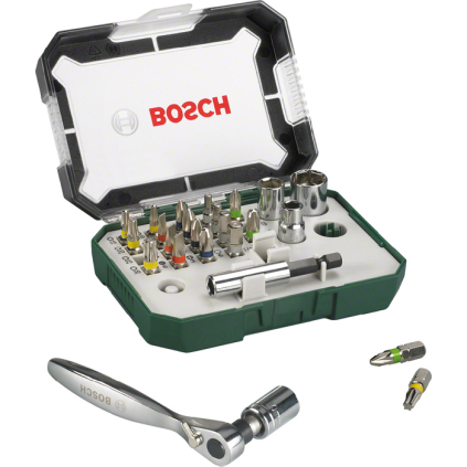 Bosch 26-dielna súprava s račňou  + DARČEK Delta Plus Zátky do uší 1 pár CONIC001