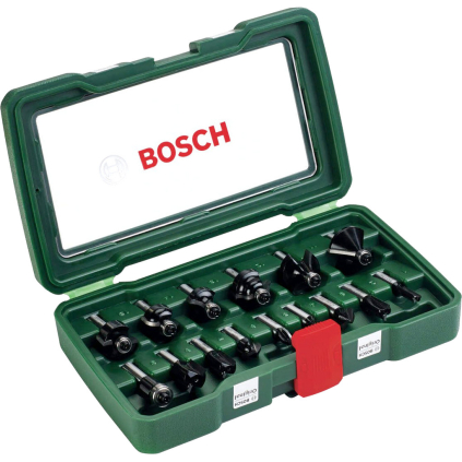 Bosch Set 15 ks fréz Promoline, 8 mm stopka