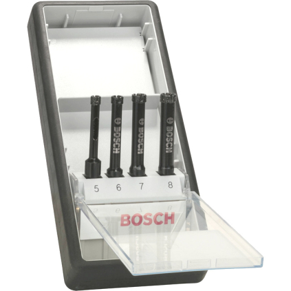 Bosch Vrtáky Robust Line Diamond for Hard Ceramics, pr. 5,6,7,8 mm  + DARČEK Delta Plus Zátky do uší 1 pár CONIC001