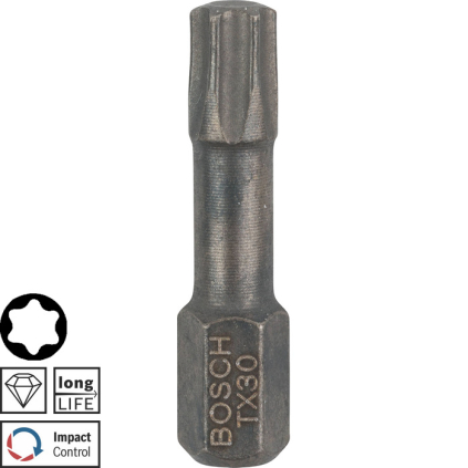 Bosch Skrutkovací hrot Diamond Impact T30, L 25 mm  + DARČEK Delta Plus Zátky do uší 1 pár CONIC001