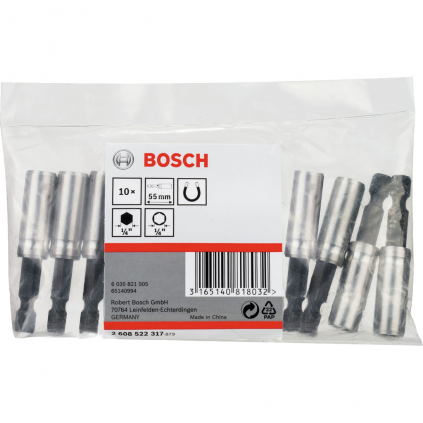 Bosch Držiak univerzálny pr. 10 mm, L 55 mm, 10 ks  + DARČEK Delta Plus Zátky do uší 1 pár CONIC001