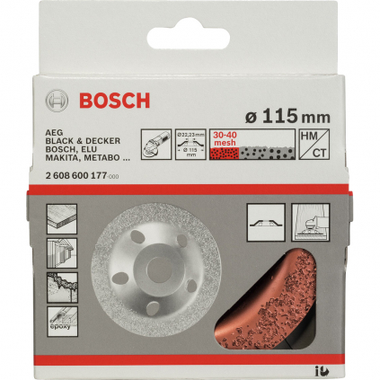 Bosch Miskovitý brúsny kotúč plochý, pr. 115 mm, jemný  + DARČEK Delta Plus Zátky do uší 1 pár CONIC001