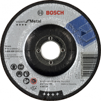 Bosch Obrusovací kotúč Expert for Metal, pr. 125 mm  + DARČEK Delta Plus Zátky do uší 1 pár CONIC001