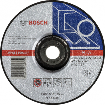 Bosch Obrusovací kotúč Expert for Metal, hr. 6 mm, pr. 180 mm  + DARČEK Delta Plus Zátky do uší 1 pár CONIC001