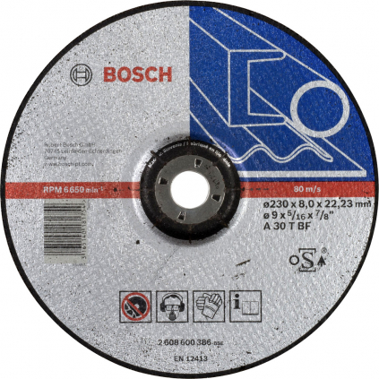 Bosch Obrusovací kotúč Expert for Metal, hr. 8 mm, pr. 230 mm  + DARČEK Delta Plus Zátky do uší 1 pár CONIC001
