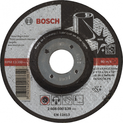 Bosch Obrusovací kotúč Expert for Inox, pr. 115 mm  + DARČEK Delta Plus Zátky do uší 1 pár CONIC001