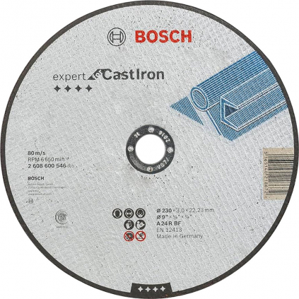 Bosch Rezací kotúč Expert for Cast Iron rovný, pr. 230 mm  + DARČEK Delta Plus Zátky do uší 1 pár CONIC001
