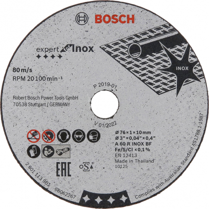 Bosch Rezací kotúč Expert for Inox rovný, pr. 76 mm, 5 ks