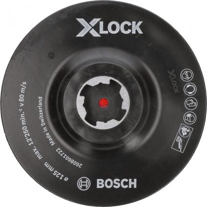 Bosch Tanier s velkronovou vrstvou X-LOCK na brúsne listy, 125 mm  + DARČEK Delta Plus Zátky do uší 1 pár CONIC001