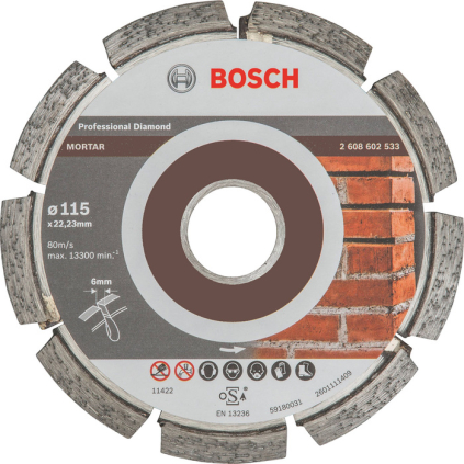 Bosch Diamantový škárovací kotúč 115 mm, Expert for Mortar  + DARČEK Delta Plus Zátky do uší 1 pár CONIC001