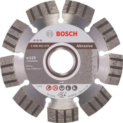 Bosch Diamantový kotúč 115 mm, Best for Abrasive  + DARČEK Delta Plus Zátky do uší 1 pár CONIC001