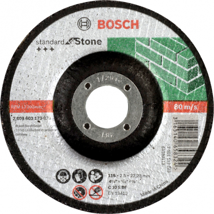 Bosch Rezací kotúč Standard for Stone s prielisom, pr. 115 mm  + DARČEK Delta Plus Zátky do uší 1 pár CONIC001